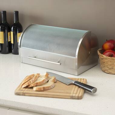 OGGI Neat Stainless Steel Bread Box W/ Tempered Glass Lid